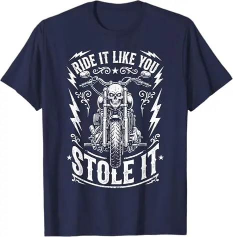 Ride Like You Stole It Biker Lustiges Vater-T-Shirt für Motorradliebhaber Y2k Motorrad-Grafik Herrenkleidung Vintage Spruch T-Shirt – Detail 17