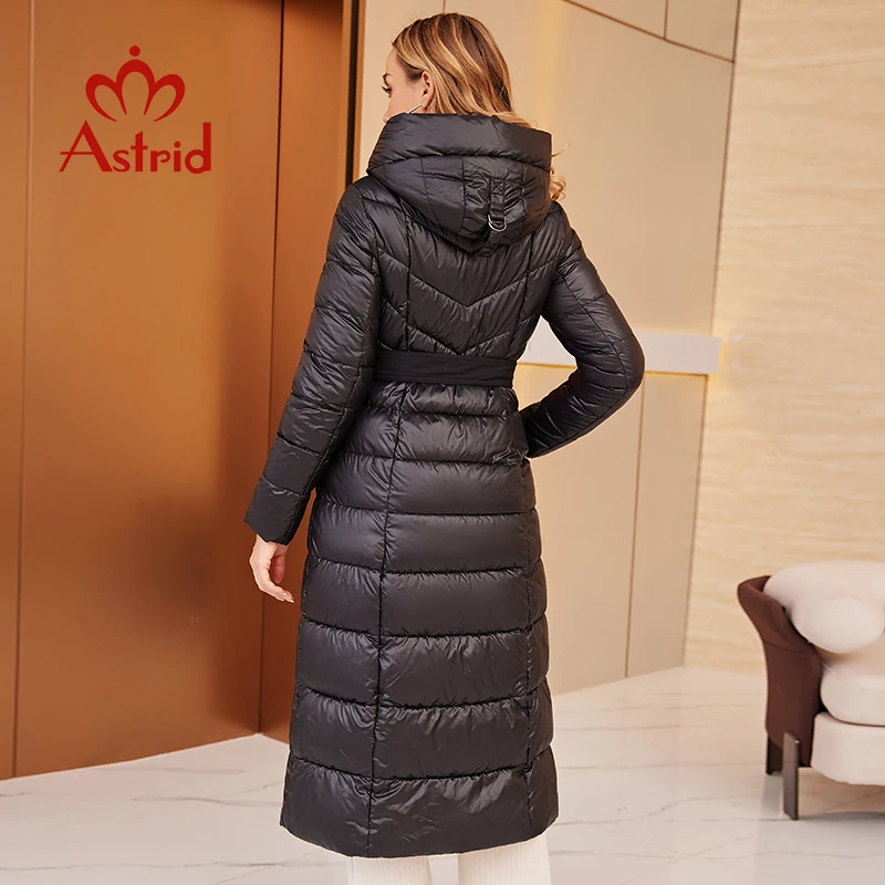 Astrid 2022 New Women\'s Coat Long Down Jacket stand-up collar hooded drawstring design cold-proof warm wind-proof parka ZR-T057