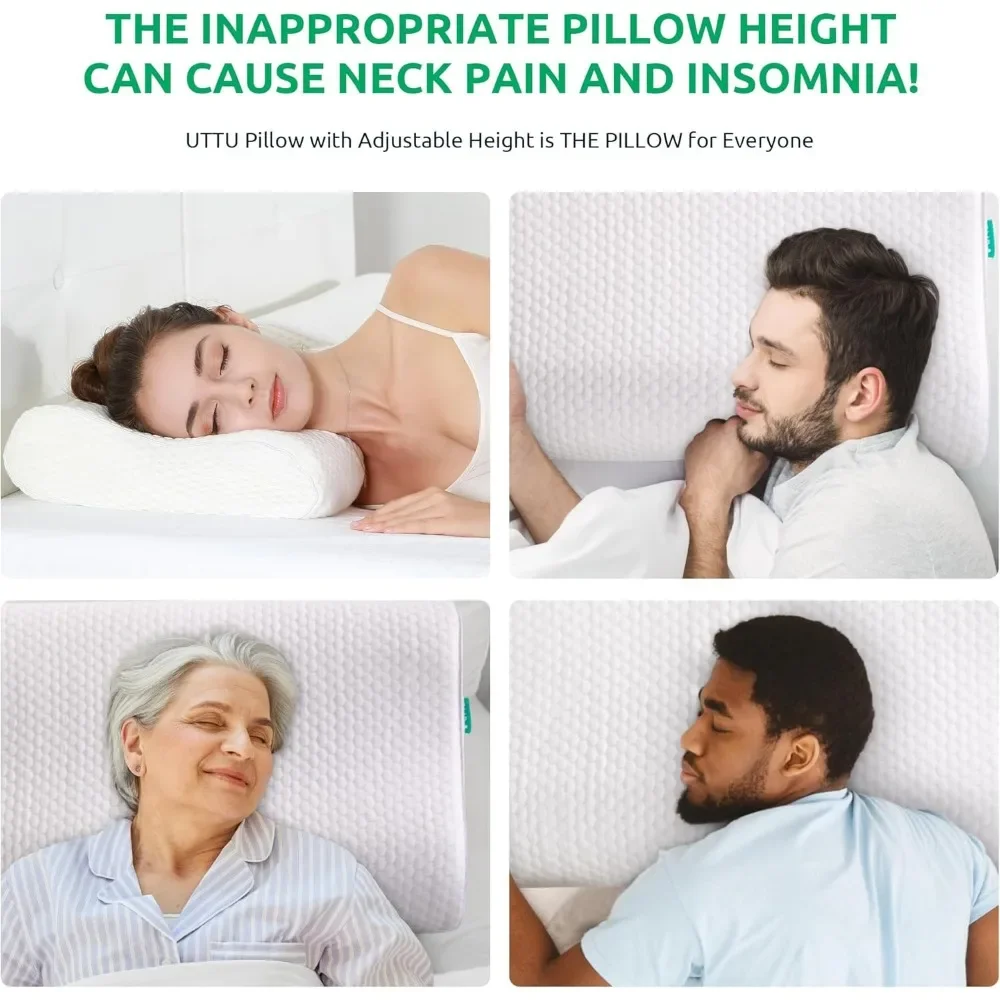 

Cervical Pillow for Neck Pain Relief, Memory Foam Neck Pillow for Sleeping, Contour Cooling Pillow for Side Sleeper, Adjustable