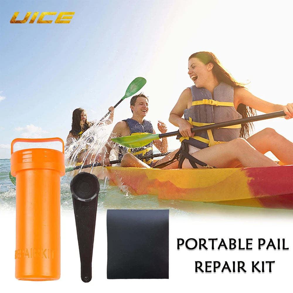 Marine Durable Repair Kit Container Bucket for Kayak Inflatable Rubber Boat Orange Fishing Yatch Dinghy Accessories