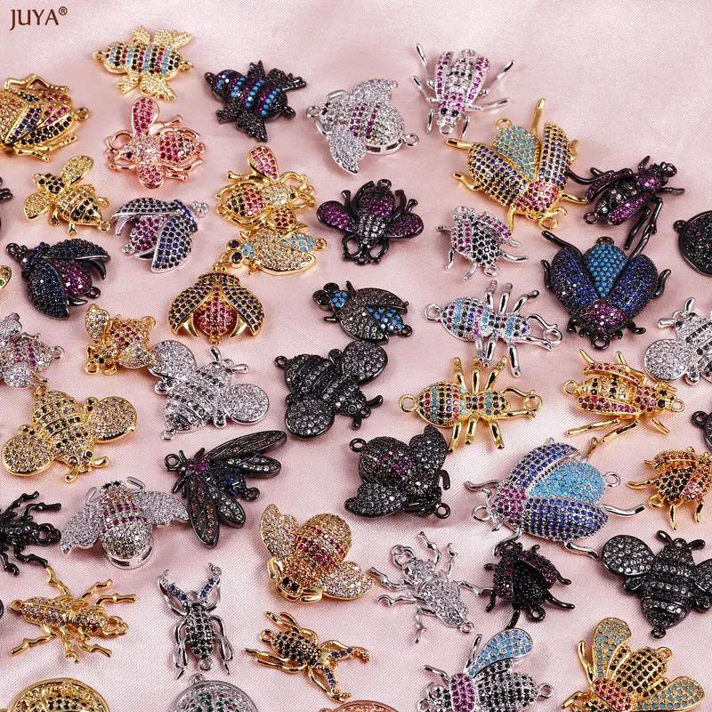 Neuer kreativer Bienen-Käfer-Insekten-Verbinder, mit Zirkonia besetzter Insekten-Anhänger für DIY-Armbänder, Ohrringe, Schmuckzubehör – Detail 5