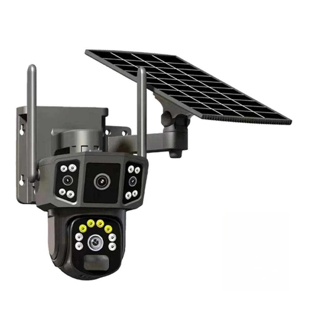 4MP for Solar Outdoor Camera with For Color For Night Vision Efficient Use and Weatherproof ABS+Plastic 4MP for