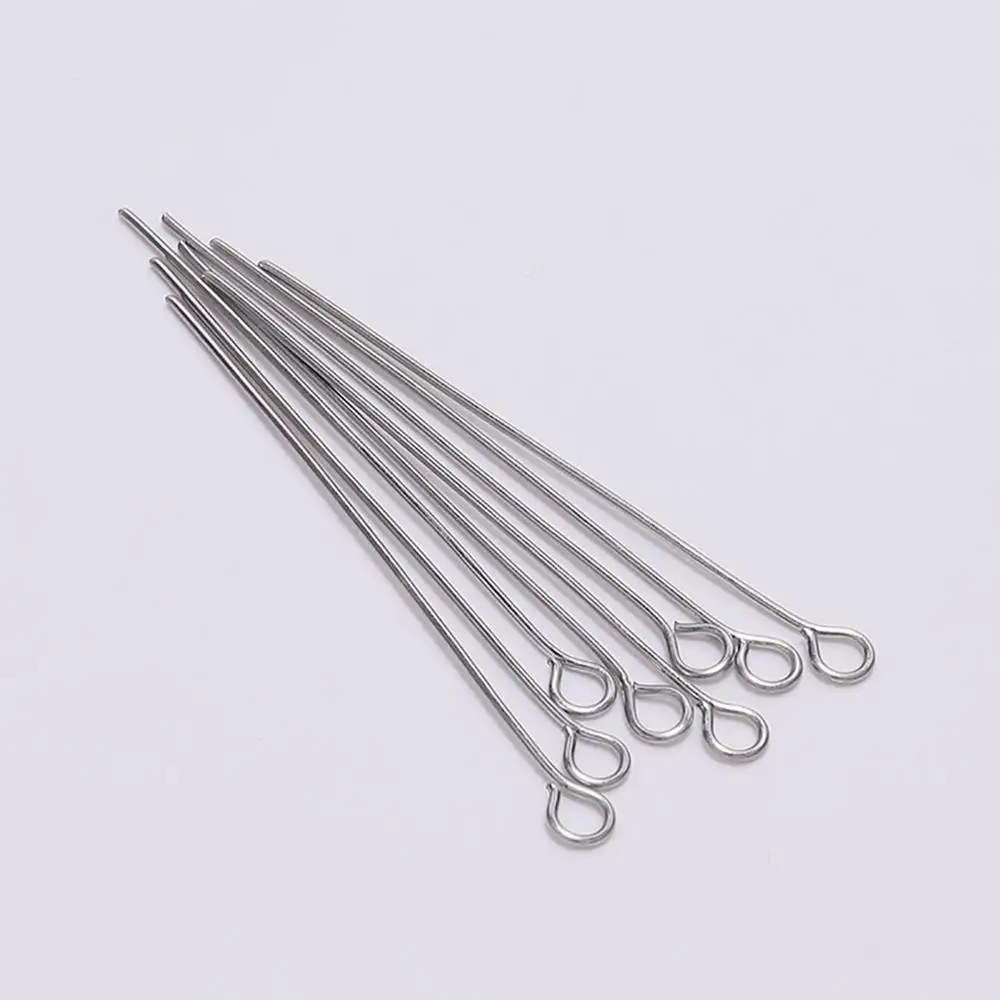 100pcs/lot 15-70mm Stainless steel Metal Eye Head Pins Findings Connector For Jewelry Making Accessories DIY Pendant Supplies image 2