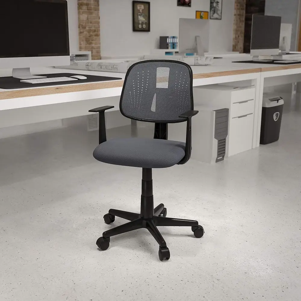 

Pivot Back Gray Mesh Swivel Task Oice Chair with Arms