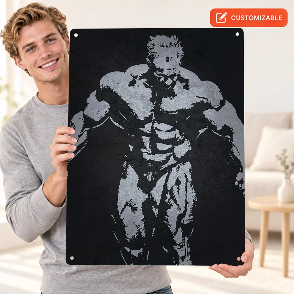 Jay Cutler Iconic Textured Metal Poster Personalized Aluminum Sign Stencil Illustration Wall Art For Workout Room Gym Lover Gift