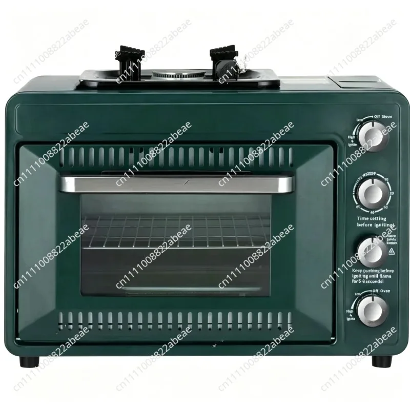 Outdoor Portable Gas Oven, Portable 25-30L Oven, Multi-functional Integrated Cassette Stove for Outdoor Camping