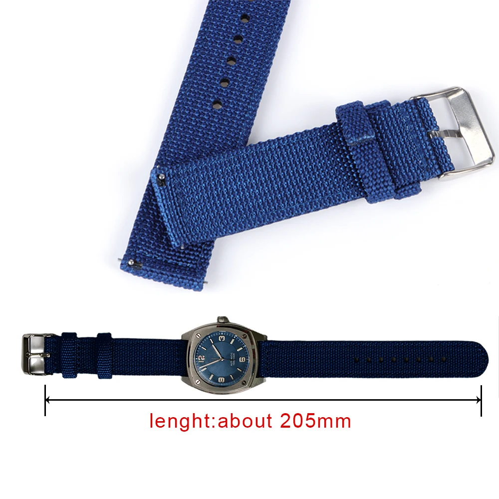 Nylon Weave Watch Strap 18mm 20mm 22mm 24mm Quick Release Band for Seiko Military for Samsung Galaxy Watch 5/4 for Huawei Belt