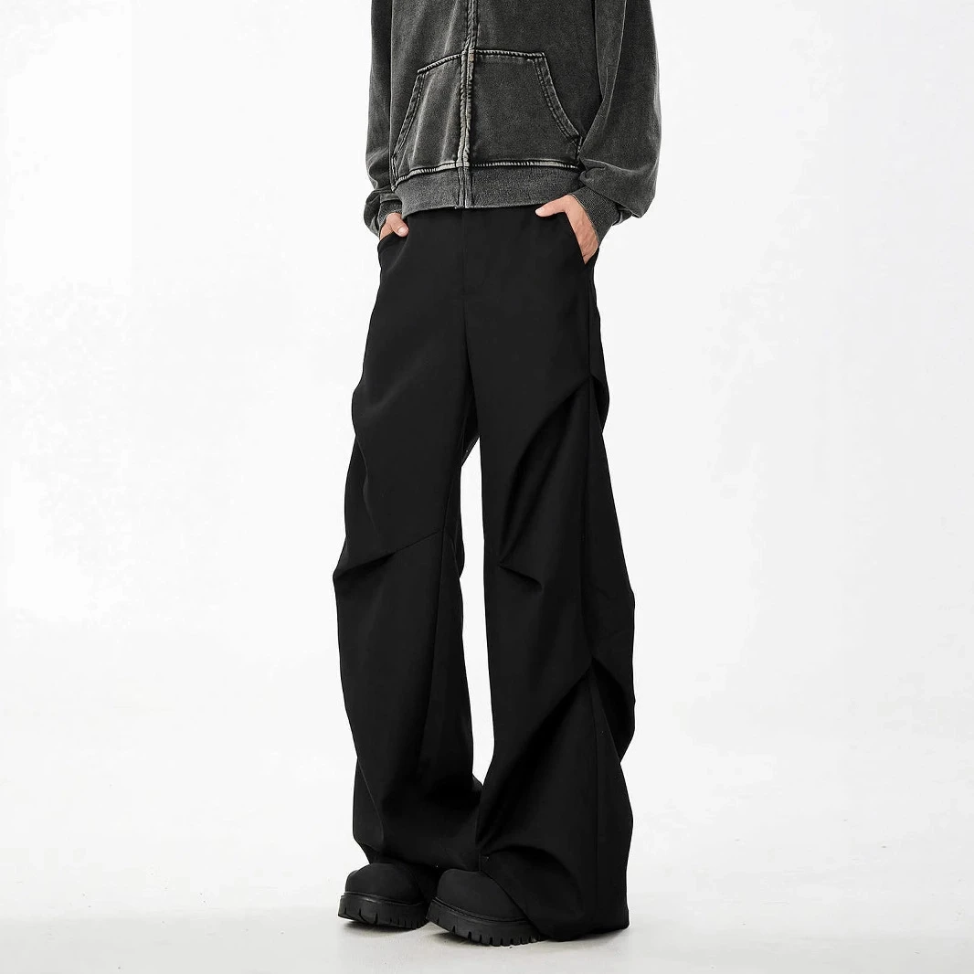 

American Niche Design Pleated Loose Paratrooper Pants for Both Men and Women High-end Casual Trousers Versatile