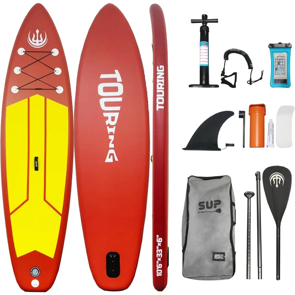 

Paddle Board, 10 Ft 6 in Extra Wide Inflatable Stand-Up Paddle Board with Removable Fins, Backpack, Adjustable Floating Paddle,