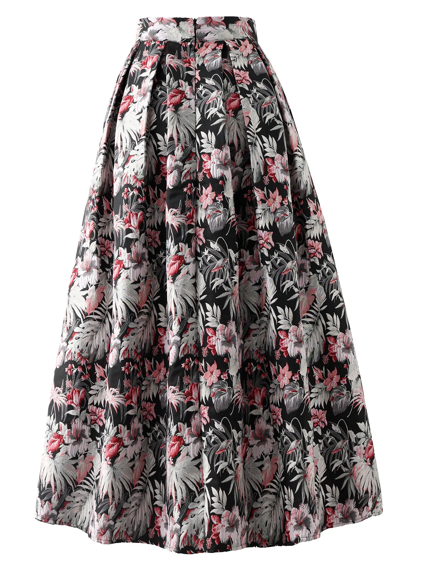 High Quality New Autumn Exquisite Embroidery Jacquard Ultra Long Women Skirts Elegant High Waist A-line Vintage Umbrella Skirt