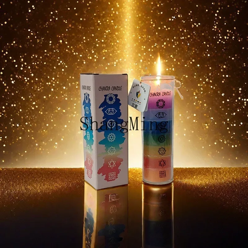 

CLL spot colorful glass bottle religious candle seven days religious candle ceremony fragrance less smoke religious