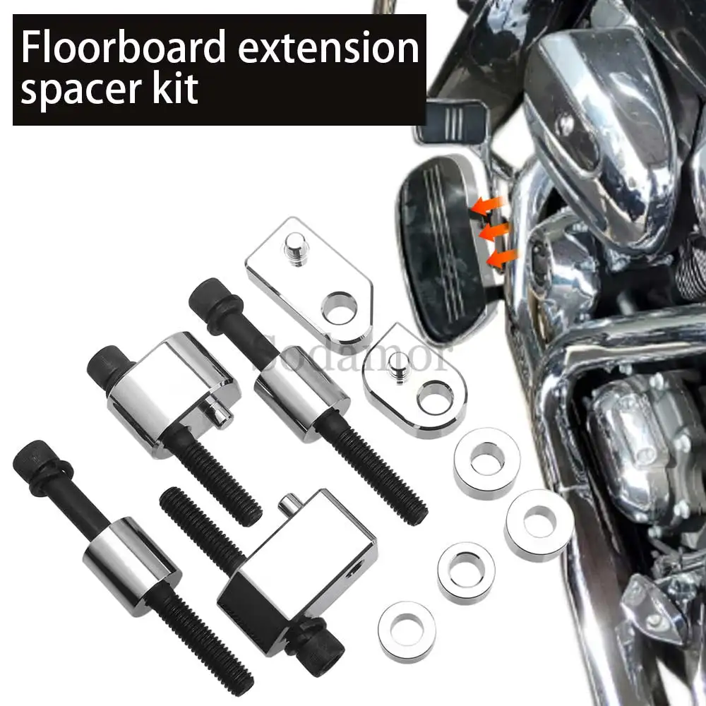 Kit distanziale estensione pedana moto per Harley Davidson Touring Street Glide Road Glide Road King Electra Glide FLHT FLHR