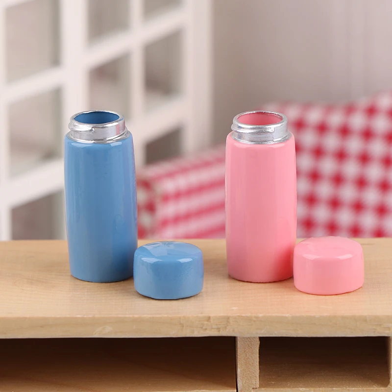 Miniature Thermos Cups for 1/12 Dollhouse Doll House Water Cup Food Play Scene Decor Accessories