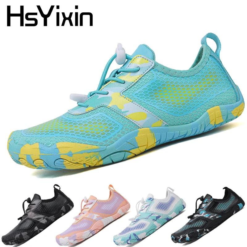 

Водная обувь, мужская и женская дышащая ткань, быстросохнущая резиновая подошва, нескользящая, износостойкая, беговая дорожка для дайвинга и рыбалки