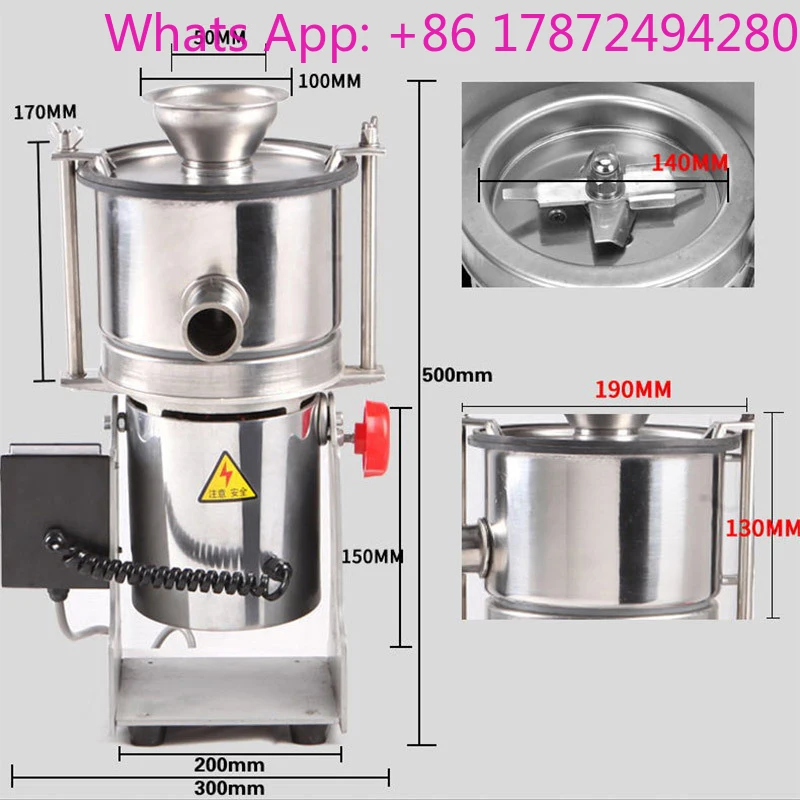Chinese Herbal Medicine Grinding Equipment, Small Electric Water‑based 500 Mesh Superfine Pulverizer Mill Powder Machine
