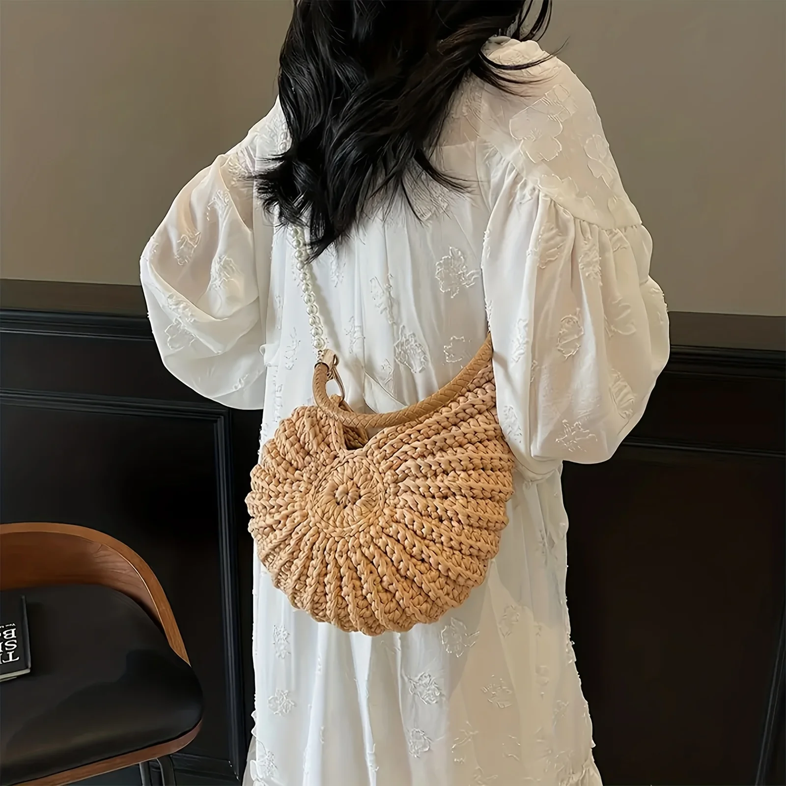 Shell Handbag, Large Capacity Bohemian Style, Suitable for Beach Travel, Women's Beach Bag, Beach Travel Accessories view 6