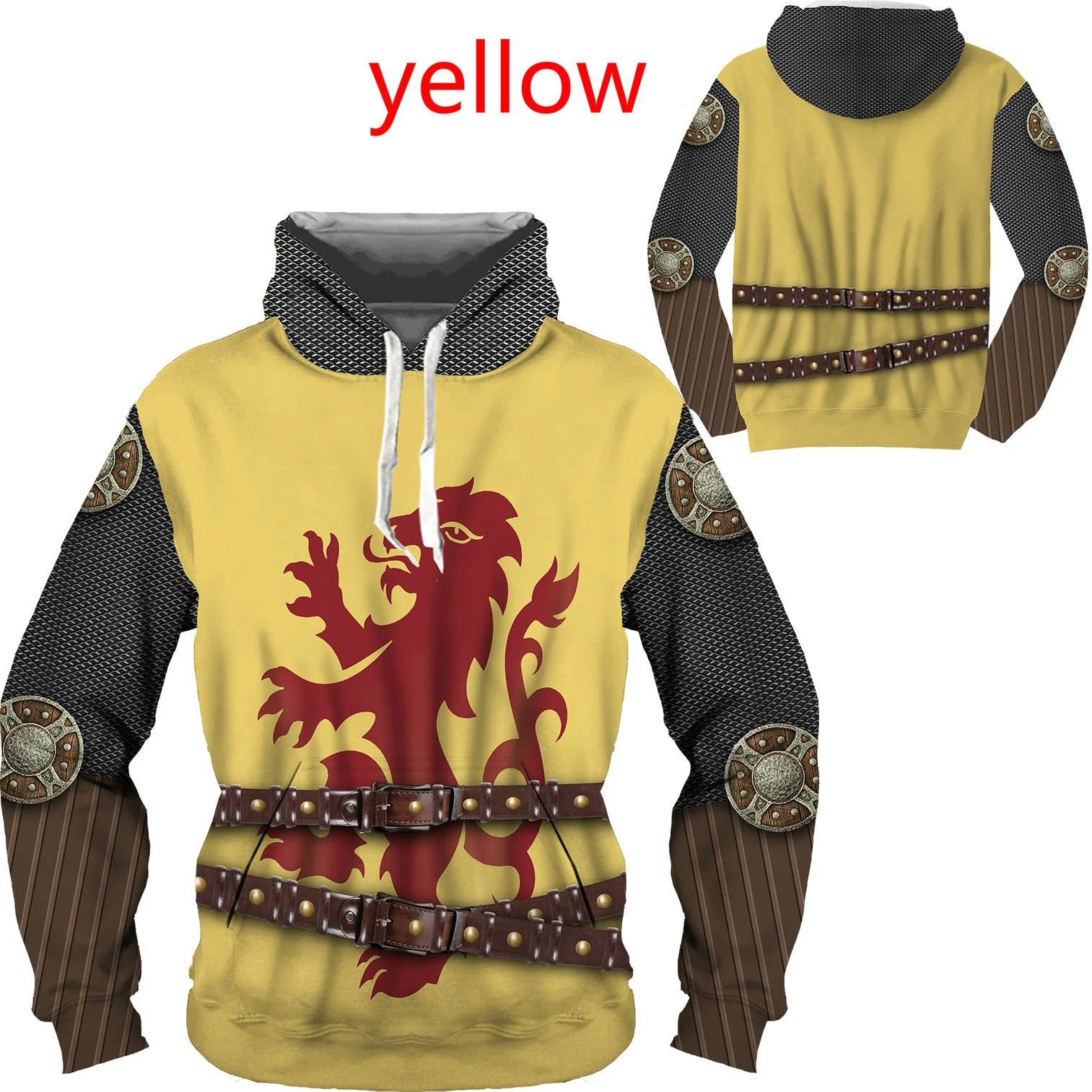 2022 Fashion Cosplay Hoodies Medieval Knight 3D Armor All Over Printed Mens Sweatshirt Unisex Pullover Casual Jacket