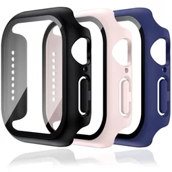 Tempered Glass Case for Apple Watch 46mm 42mm 41mm 40mm 38mm 45mm Screen Protector PC Cover iWatch Series 10 9 8 7 6 5 4 3 2 SE