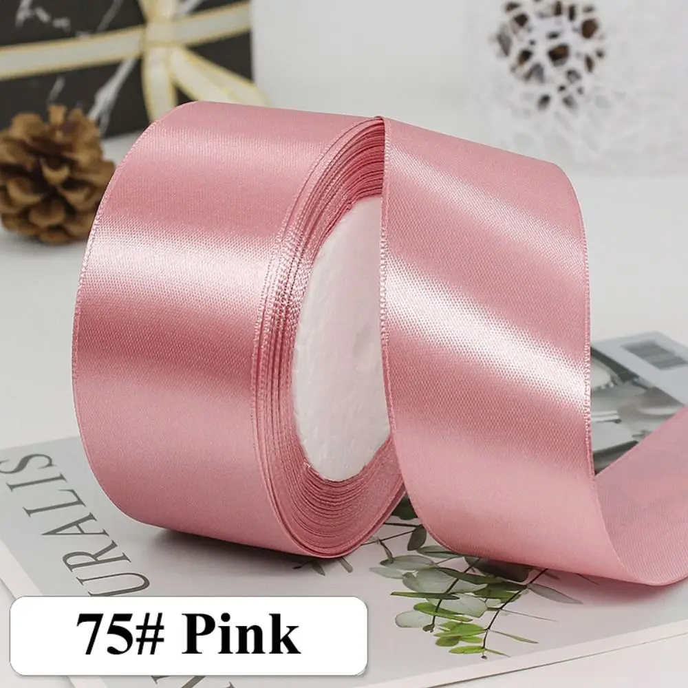 22Meters Dark Colors 4cm Shiny Silk Ribbons Solid Crafts Bow DIY Gift Wrap Polyester Silk Satin Ribbons