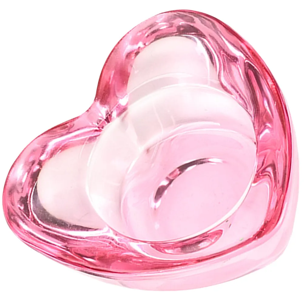 Glass Heart-Shaped Nail Dish Cup for Acrylic Nail Art Mixing Liquid Powder Pen Washing Charm Storage Lightweight Portable
