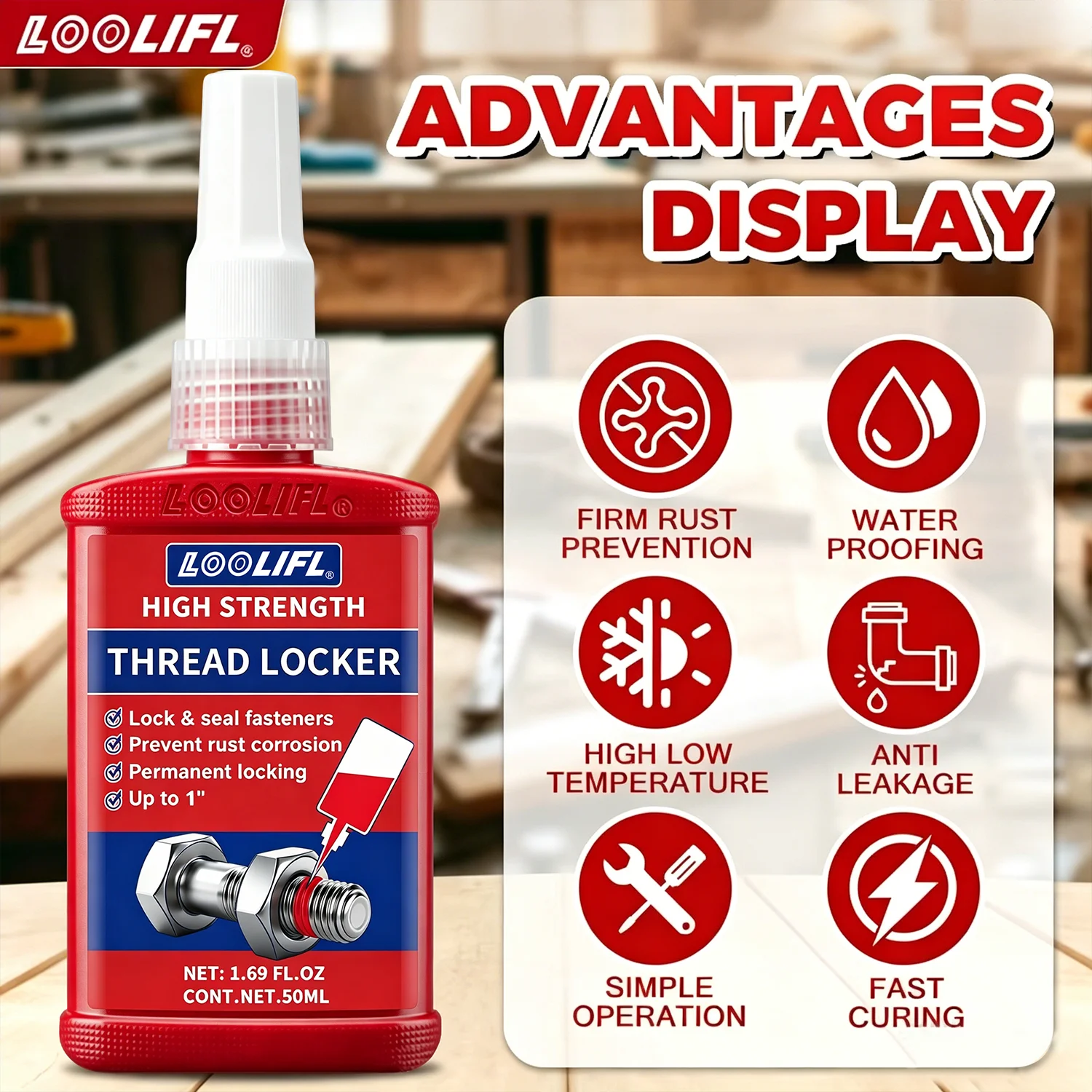 

243 271 50ML Threadlocker Anaerobic Glues Anti Loose Screw Glues Fastening Quickly Cured Thread Locking Agent Sealant for Screws