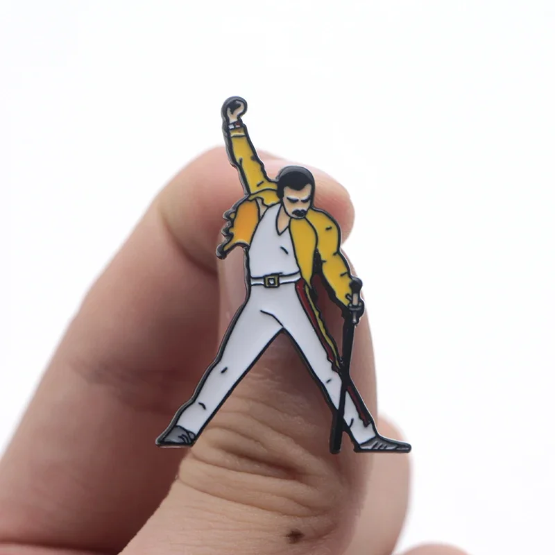 Classic Freddie Mercury the Rock Band Queen Music Lovers Enamel Brooch Pins Badge Lapel Pins Alloy Metal Fashion Jewelry