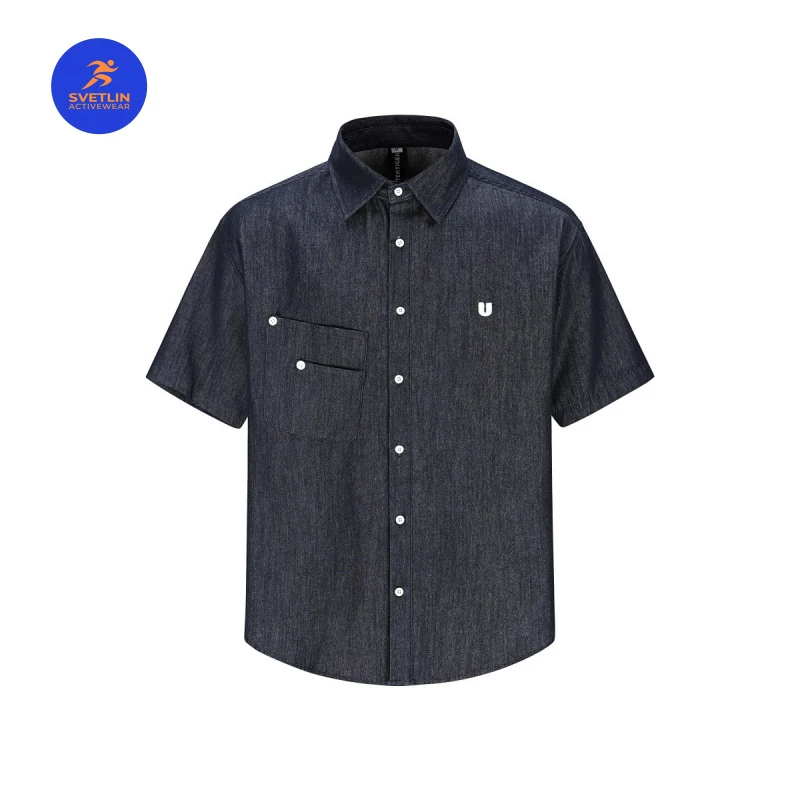 SVETLIN High Quality EU US Size Casual Shirt Streetwear Summer New Letter Embroidery Distressed Short Sleeve Shirt
