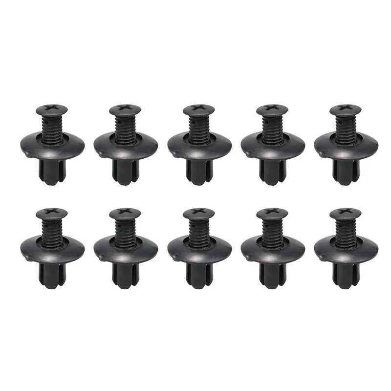 8mm Plastic Klinknagels Bevestigingsmiddelen Schroef Auto Bumper Spatbord Zwarte Klinknagel Auto Fastener Clips voor Toyota Focus Kia Nissan Yamaha