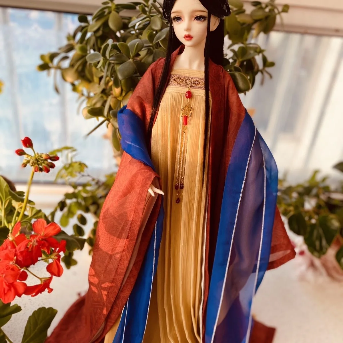 

1/3 BJD платье As62 см кукольная юбка в стиле Тан, древняя одежда в стиле Дуньхуан, одежда с большими рукавами, бесплатная доставка