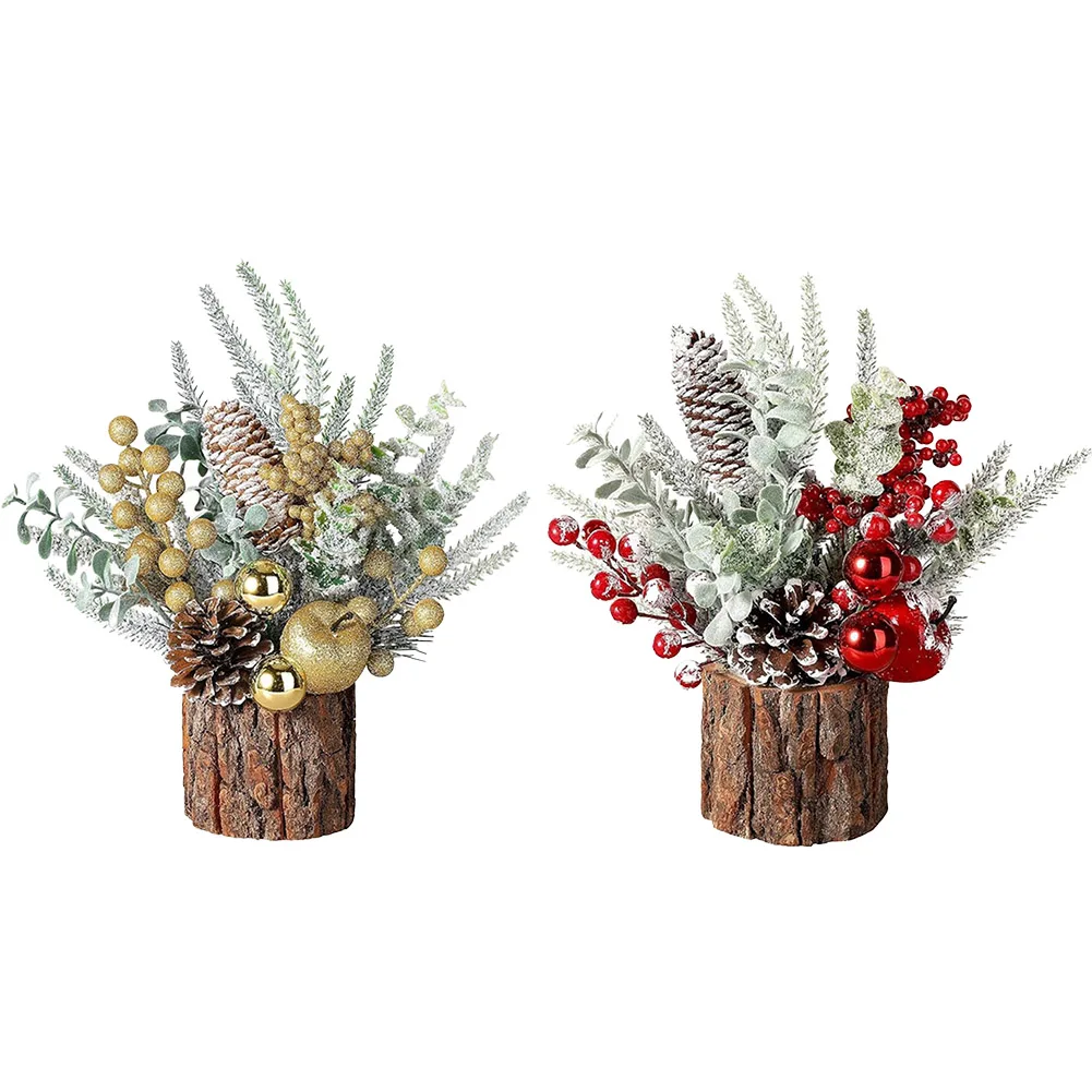 Sleek and Stylish Desktop Decoration PE Bark Miniature Christmas Tree for For holiday Cheer Anywhere You Need It