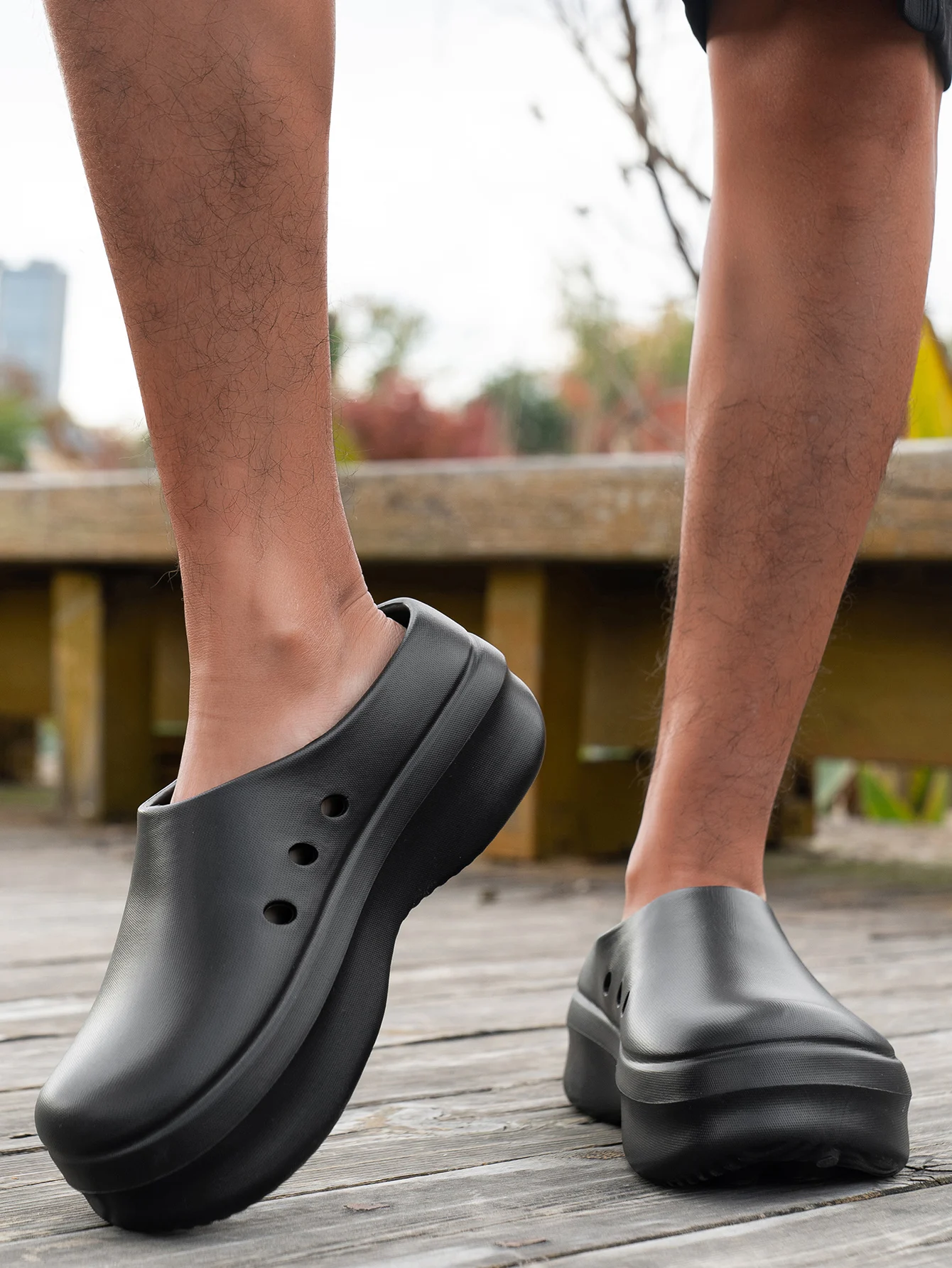 

Men's Work Shoes Waterproof Non-Slip Thick Sole Lightweight Comfortable Wear-Resistant Slip-On Daily Sandals and Slippers