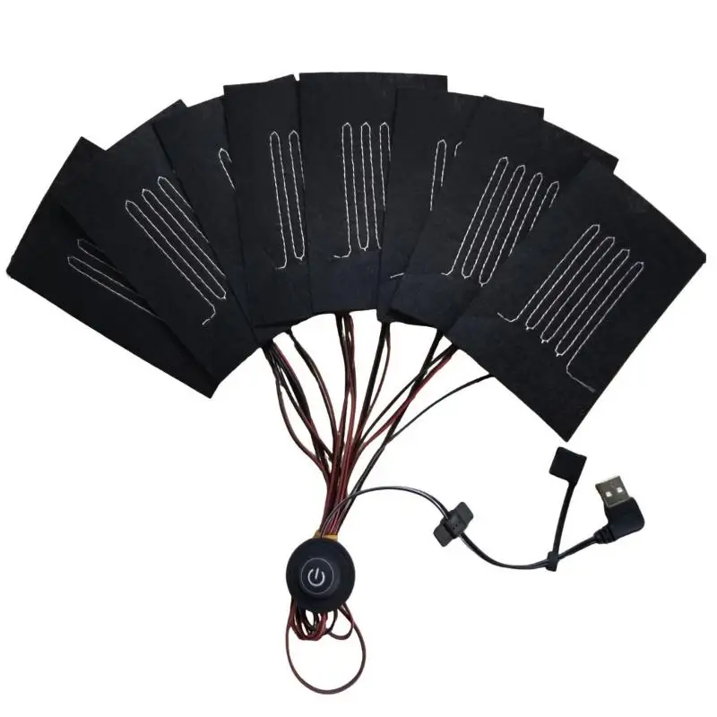 

.1Pc Heating Warmer Pad For Vest Jacket 8 In 1 USB Clothes Heater Pad With 3 Gear Adjustable Temperature Electric Heating Sheet.