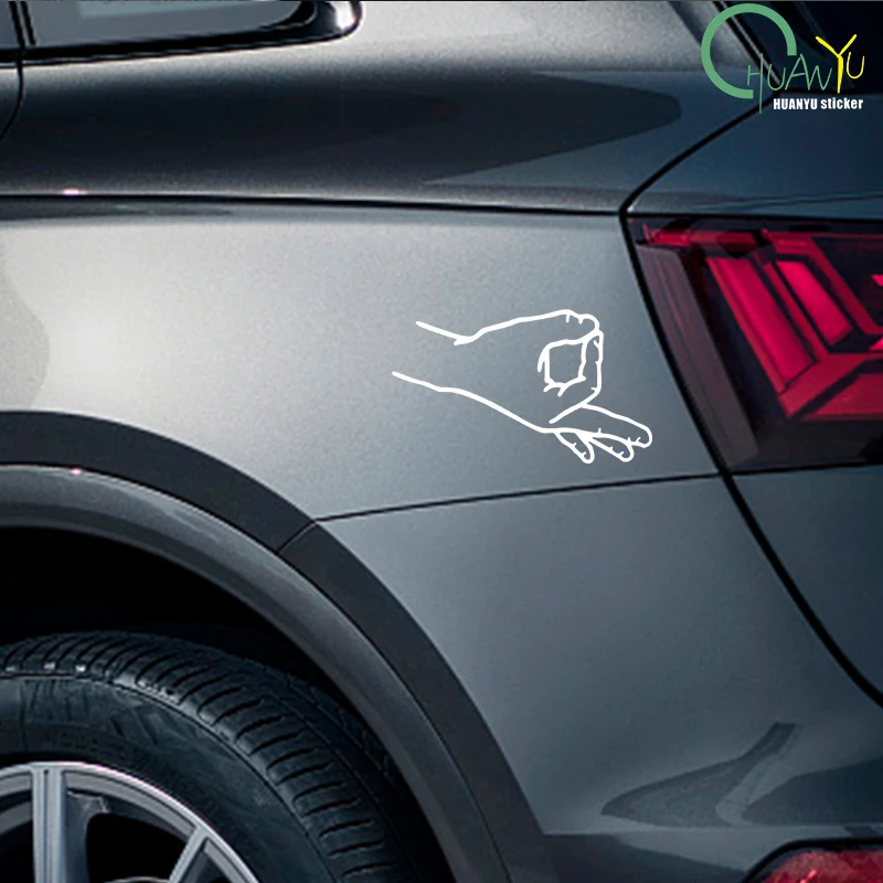 Interesting Pack Circle Game Hand Finger Car Sticker Vinyl on Car Styling Decal Motorcycle Funny Sticker Auto