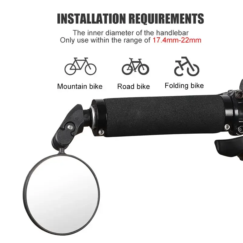 Round Foldable Motorcycle Handle Bar End Mirrors Universal Motorbike Bike Side Rear View Mirrors Safe Cycling Accessories