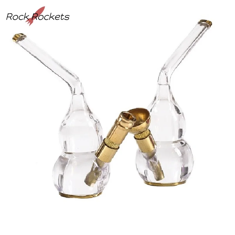 R&R Brass+Acrylic Dual Use Tobacco Filter Hookah Pipe Protable 8mm 19mm Cigarettes/Tobacco Water Pipe for Smoking Accessories