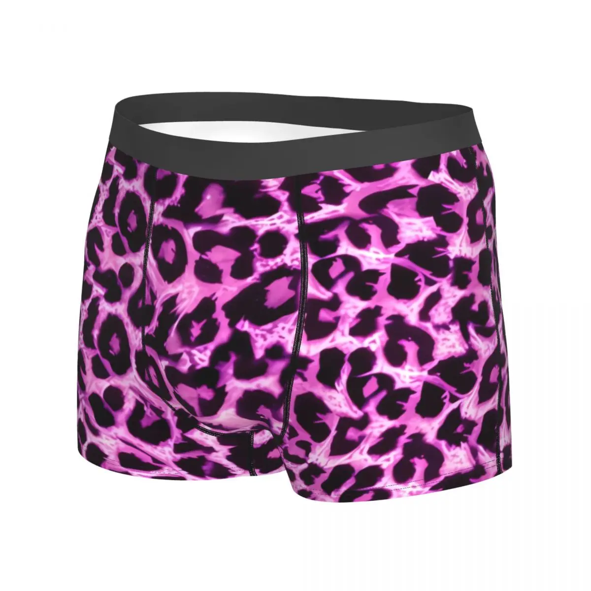 Purple Leopard Underwear Animal Man Shorts Briefs Breathable Trunk High Quality Design Plus Size Underpants
