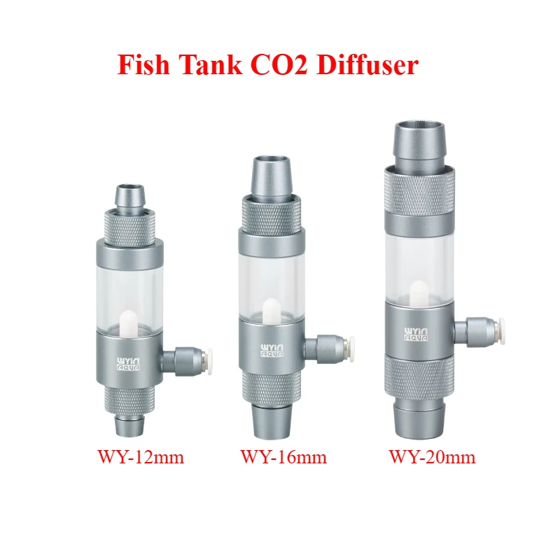 Fish Tank CO2 Diffuser Aluminum Alloy Quick Insertion Interface CO2 Nebulizer 12mm 16mm 20mm External Aquarium CO2 Diffuser