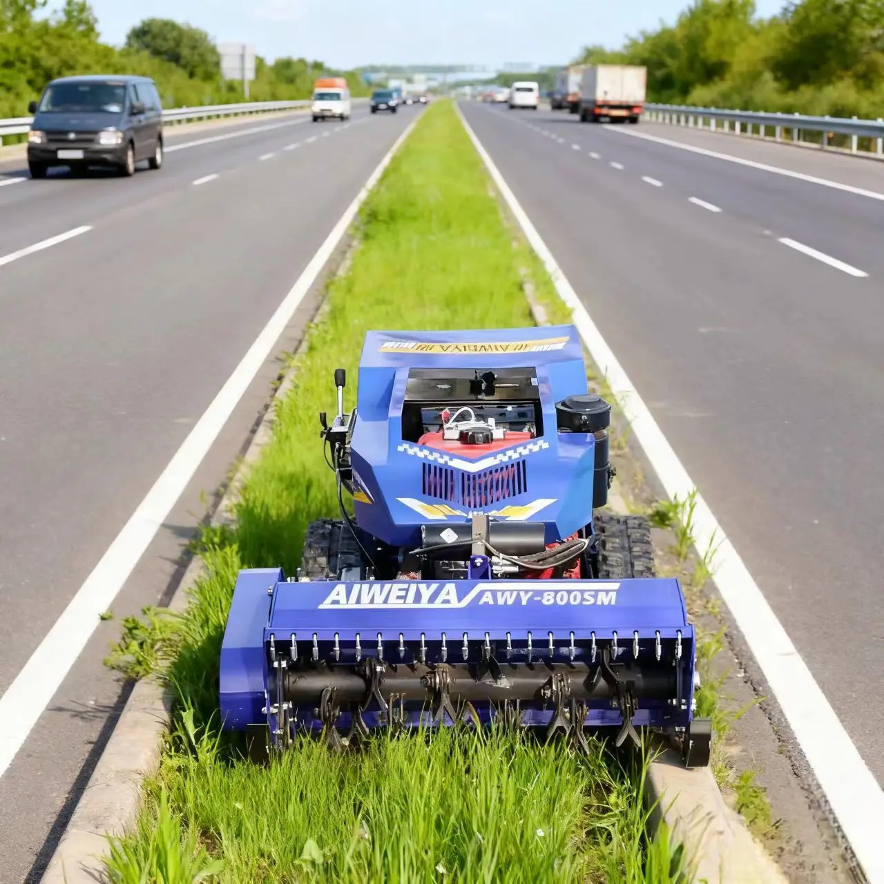 تخصيص جزازة العشب التحكم عن بعد 100 سنتيمتر عرض القطع لفترة طويلة العمل منحدر قوي تسلق لباقة المزرعة Dyke