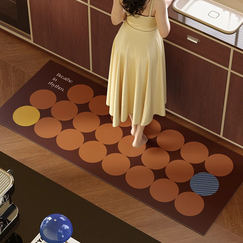 Kitchen Floor Mat Water-absorbent Quick-drying Carpet Long Non-slip Foot Mats Retro High-end Carpets Home Decoration Rug 주방 카펫