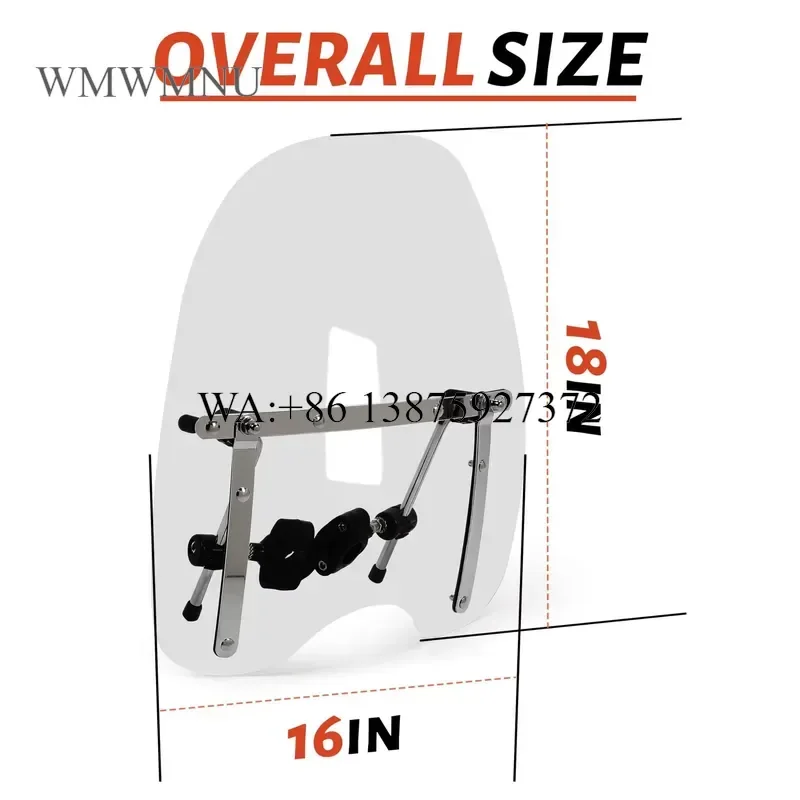 Wmwmnu New Clear Smoke Windshield for Harley Touring FLHT FLHX Softail Dyna Sportster