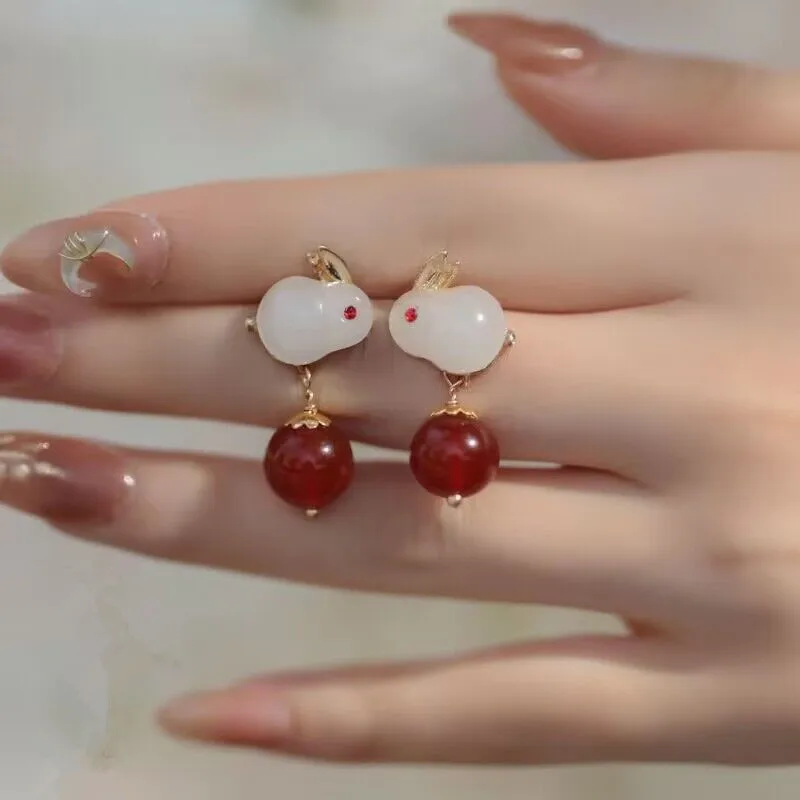 أنيمي مو داو زو شي لطيف أرنب الأذن مربط لان وانجي وي Wuxian تأثيري أقراط مجوهرات غراندماستر من زراعة الشيطاني #4