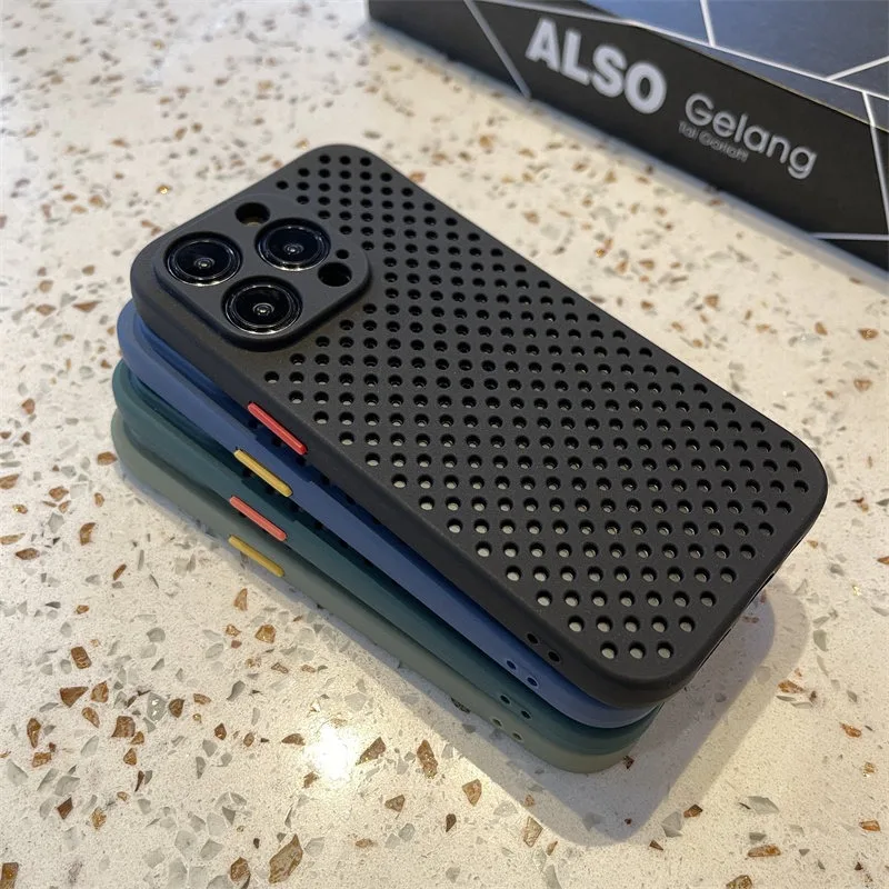 Funda transpirable y refrescante para iPhone 17 Air 16 E 15 14 Plus 13 12 11 Pro Max, disipación de calor, silicona suave a prueba de golpes 3