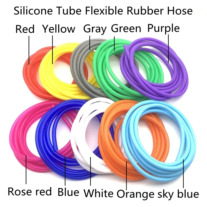 Colourful ID 5 6 8 10 mm Food Grade Silicone Hose Tube Pipe Non-Toxic Odorless Easy To Clean Ideal For Drinking Water Equipment