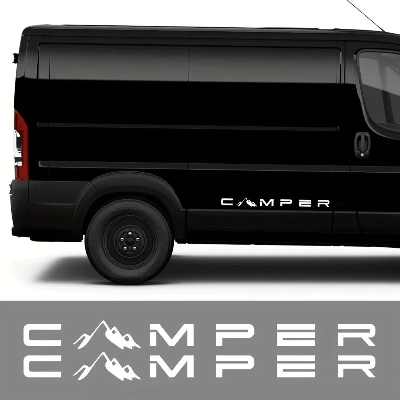 2Pcs/Set Camper Van Stylish Car Sticker Waterproof Scratch Cover Decal for Van Truck RV Father's Day Gift Decor