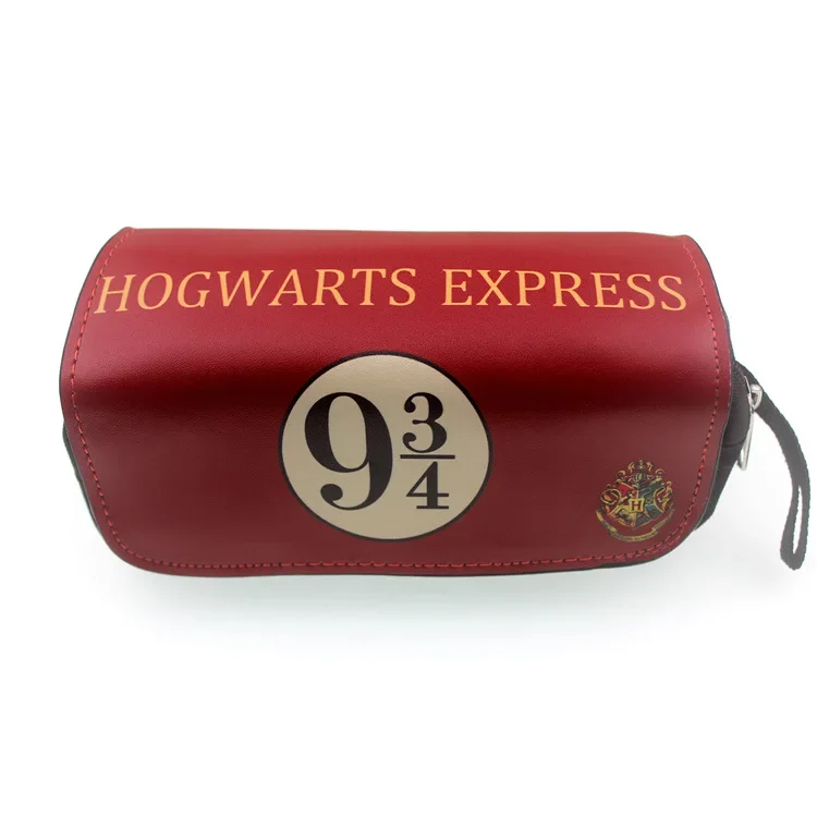 Harried Potter HOGWARTS EXPRESS Wizardry Badge Pencil Case School Students Cosmetic Case Fashion Pencil Case Pen Bag Make Up Bag