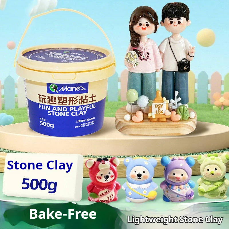 

500g Lightweight Stone Sculpture Clay Naturally Air-dried DIY Stone Powder Clay Tool Creative Handcraft Material Plastic Clay