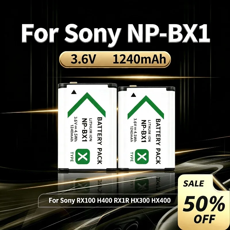 2pcs NP-BX1 npbx1 3.6V np bx1 Replacement Battery For Sony RX100 H400 RX1R HX300 HX400 Digital Camera Spare Battery Pack