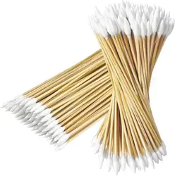 100/300/500pcs double pointed cotton swab Applicators  - 6 Inch Long Cotton Swabs for Tattoo，Cleaning,  Makeup & Ear Cleaning