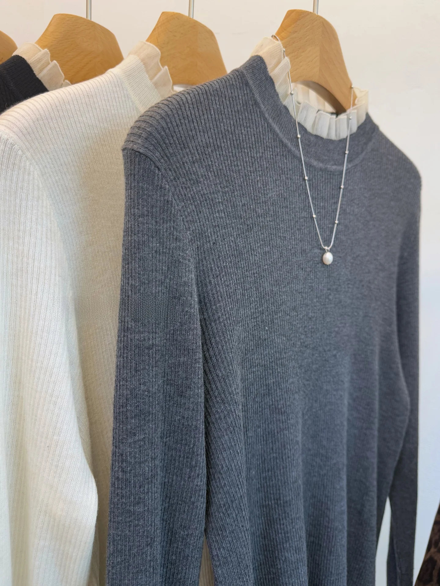 

Вязаный свитер Sweet Trim Comfortable Long Sve Color Blo Winter Base irt Korean Sle Commute Faion Straight Cut