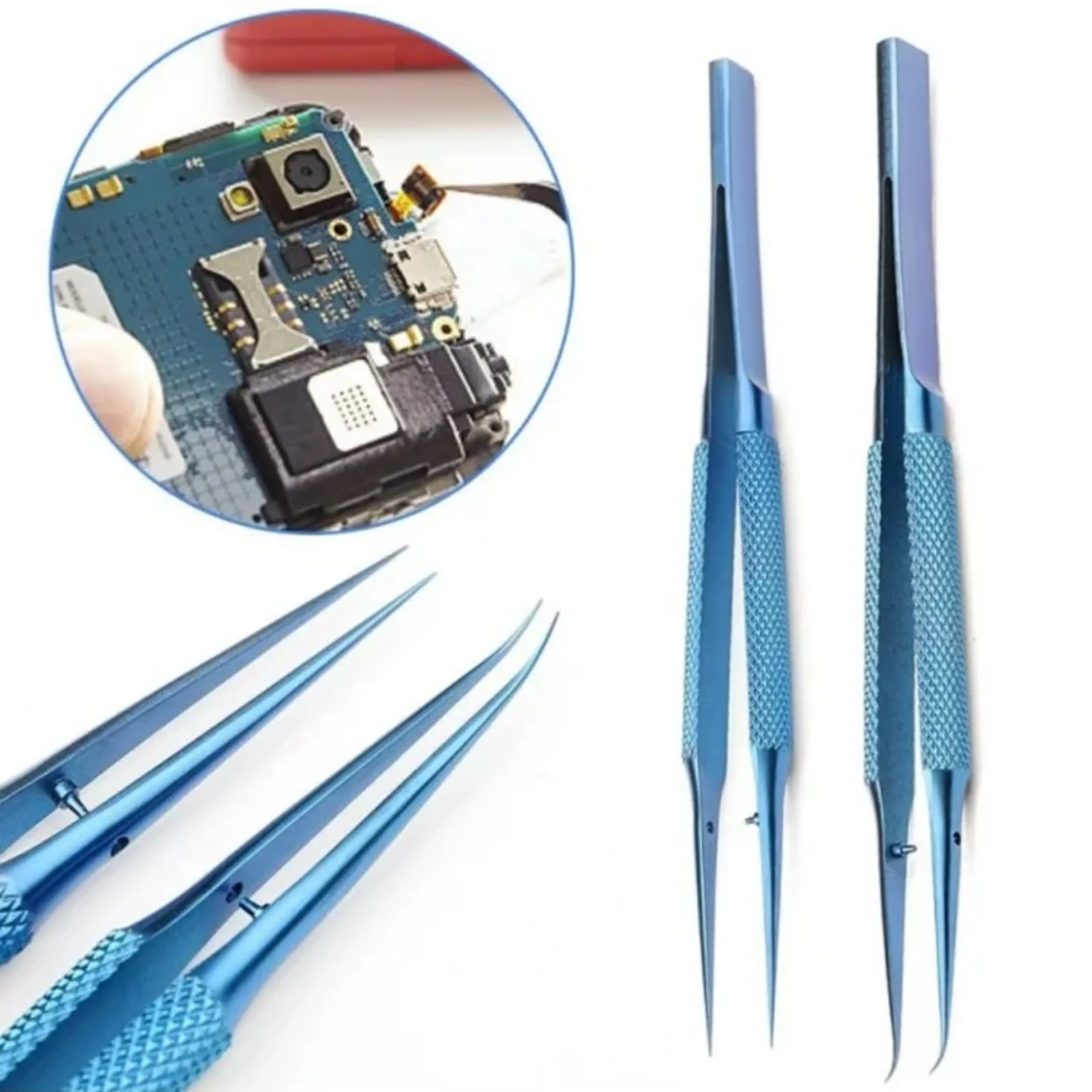 ملاقط إصلاح الهاتف المحمول 140 سم من سبائك التيتانيوم الدقيقة اللوحة الأم المضادة للملاقط الإلكترونية المغناطيسية #3